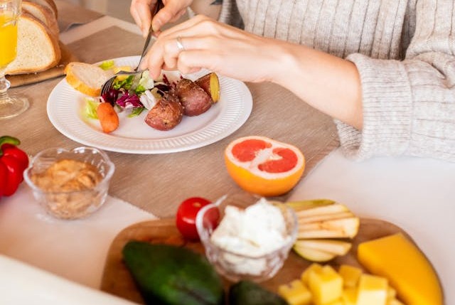 Food security in the UK: a person eating fresh food